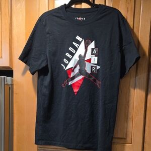 Jordan Black and Red Graphic Tee